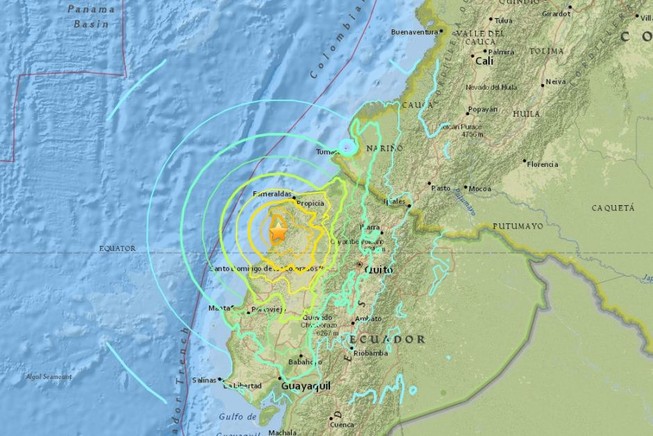 Động đất 7,8 độ Richter tại Ecuador, ít nhất 28 người chết