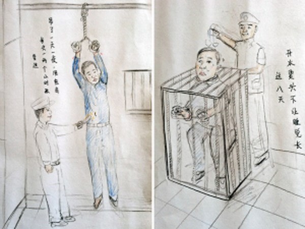 Trung Quốc: Chấn động với những bức vẽ cảnh sát tra tấn tù nhân