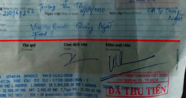 Sai một tí, ngân hàng không cho nhận tiền