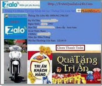 Lại mất tiền với chiêu ‘Trúng thưởng qua Zalo’