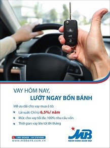 Vay mua ô tô với lãi suất chỉ từ 6,5%/ năm tại MB