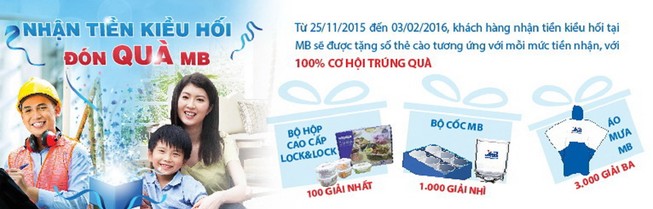 MB tặng hơn 4.000 phần quà cho khách hàng nhận kiều hối