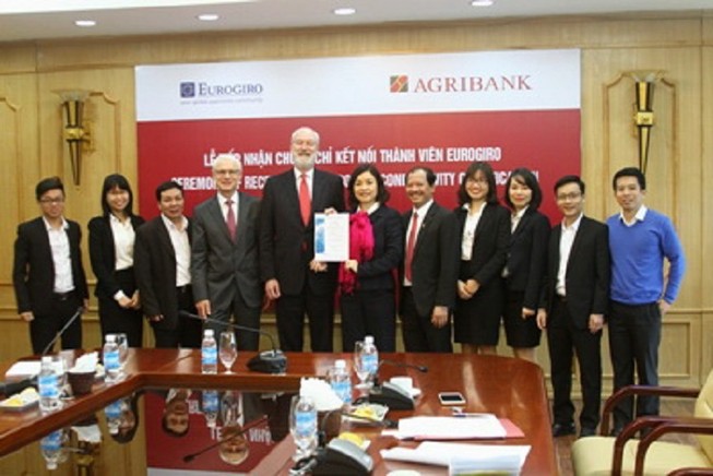 Agribank nhận chứng chỉ kết nối thành viên Eurogiro