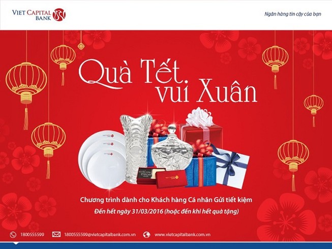 Viet Capital Bank tặng hàng ngàn quà tết cho khách hàng