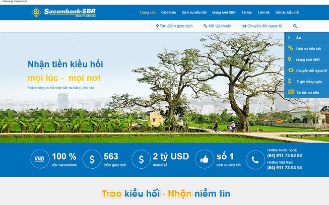 Sacombank - SBR công bố giao diện website mới