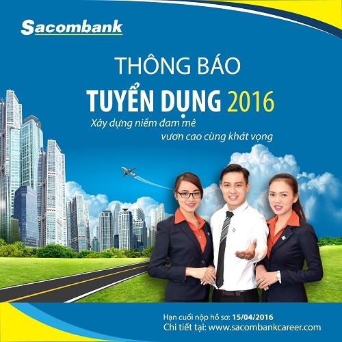 Sacombank tuyển dụng 800 nhân sự mới