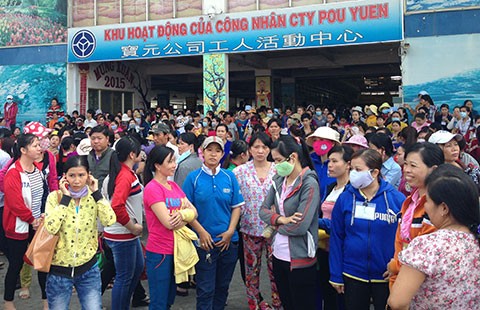 Công nhân Công ty Pou Yuen đã quay lại làm việc