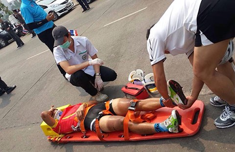 Tour of Thailand 2015: Thành Tâm gặp nạn sau cú tung nước rút