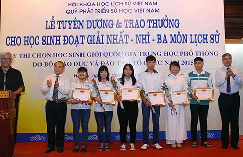 130 học sinh nhận giải quốc gia môn lịch sử