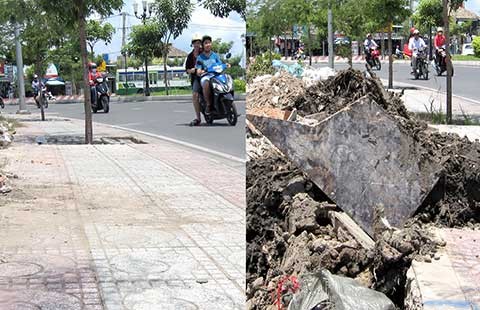 Đã dọn đống xà bần đổ trộm