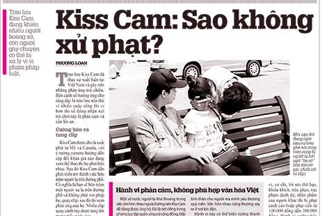 Dừng ngay Kiss Cam phản cảm!