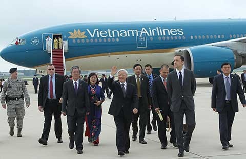 Tổng Bí thư Nguyễn Phú Trọng bắt đầu thăm chính thức Mỹ