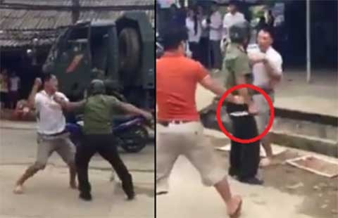 Mâu thuẫn cá nhân, công an rút dao dọa đâm tài xế