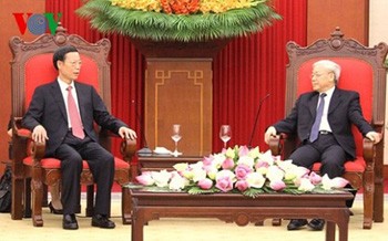 Tổng Bí thư tiếp phó thủ tướng Trung Quốc