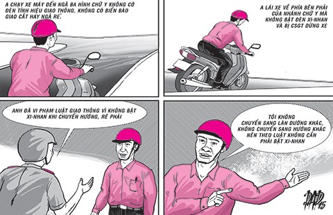Chạy xe bên phải cũng bật xi-nhan?