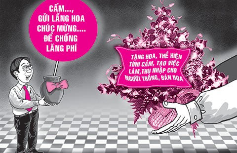 Cấm sở, ngành tặng hoa: Nhiều tranh cãi