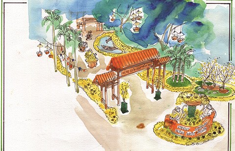 Hội chợ Hoa xuân Phú Mỹ Hưng 2016: ‘Về làng’