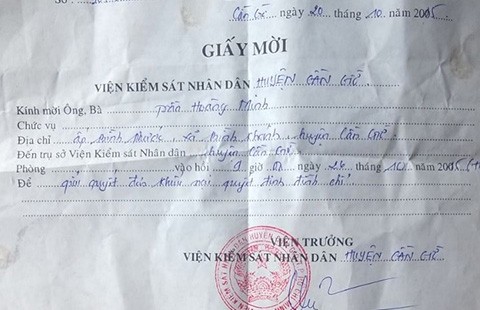 VKSND Cần Giờ mời người bị oan làm việc