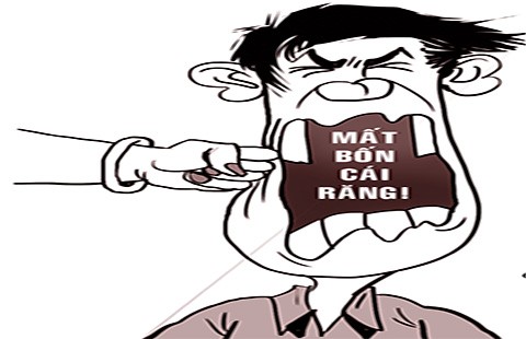 Nện chồng gãy răng