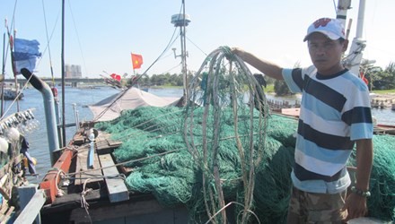 Lưới ngư dân bị phá trên vùng đánh bắt chung với TQ