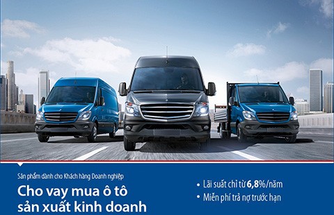 Vay mua ô tô để sản xuất, kinh doanh lãi suất 6,8%