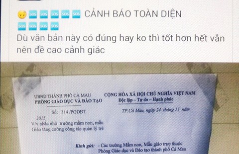 Chưa kiểm tra đã phát báo động bắt cóc trẻ em