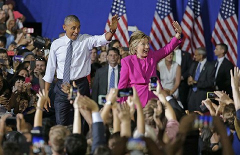 Ông Obama tiếp sức cho bà Hillary chạy đua vào Nhà Trắng