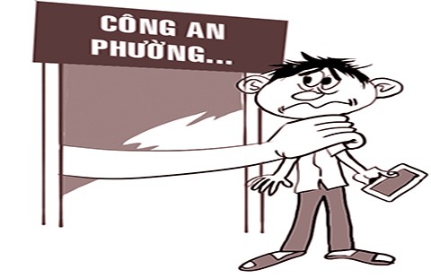Giật điện thoại trước trụ sở công an