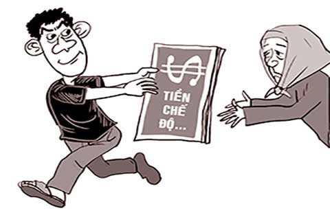 Rình giật tiền chế độ của cụ già
