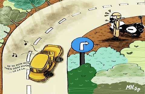 Tình huống kỳ 6: Vào đường cong phải bật xi nhan?