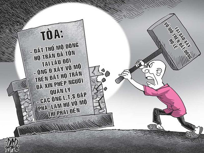Đập phá vỏ mộ của người sống, phải bồi thường