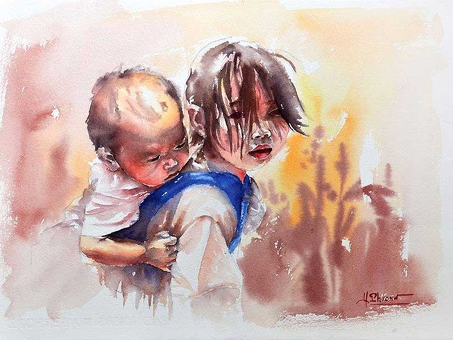 Đấu giá tranh vì trẻ em Tà Nung