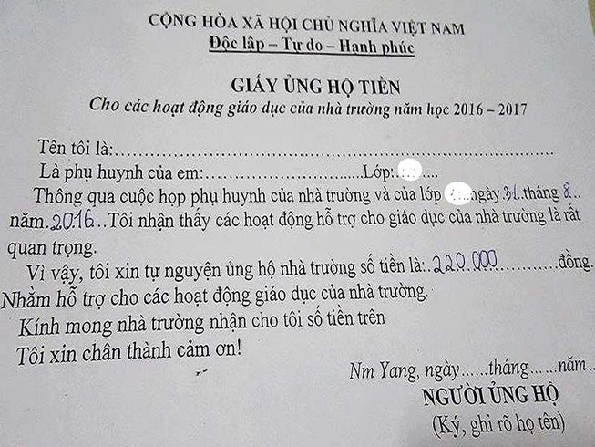Phụ huynh bức xúc vì… ‘năn nỉ’ nhà trường nhận tiền