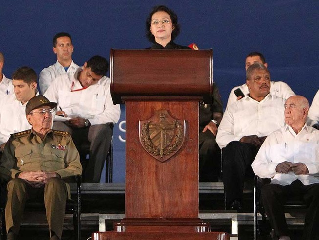 Chủ tịch QH phát biểu tiễn đưa lãnh tụ Fidel Castro