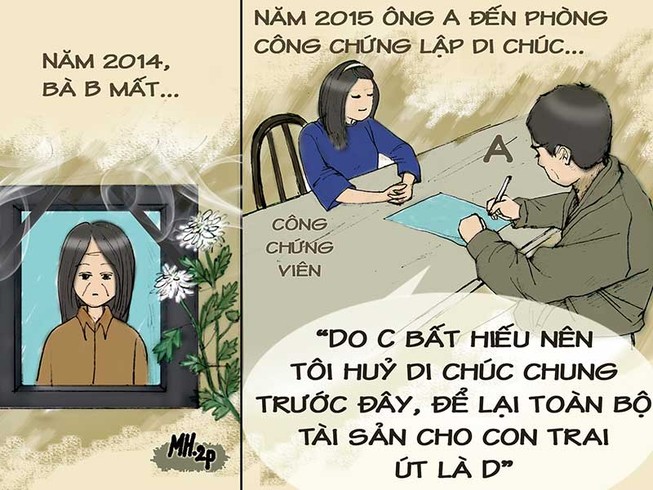 Tình huống kỳ 21: Vợ mất, chồng sửa di chúc chung