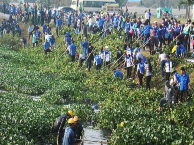 550 sinh viên, thanh niên khơi thông rạch Cầu Suối