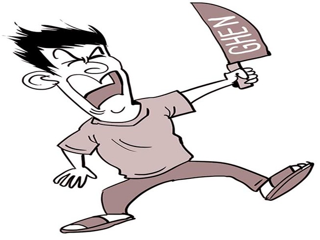 Giận vợ chém… công an