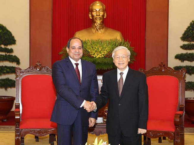 Tổng Bí thư Nguyễn Phú Trọng tiếp Tổng thống Ai Cập