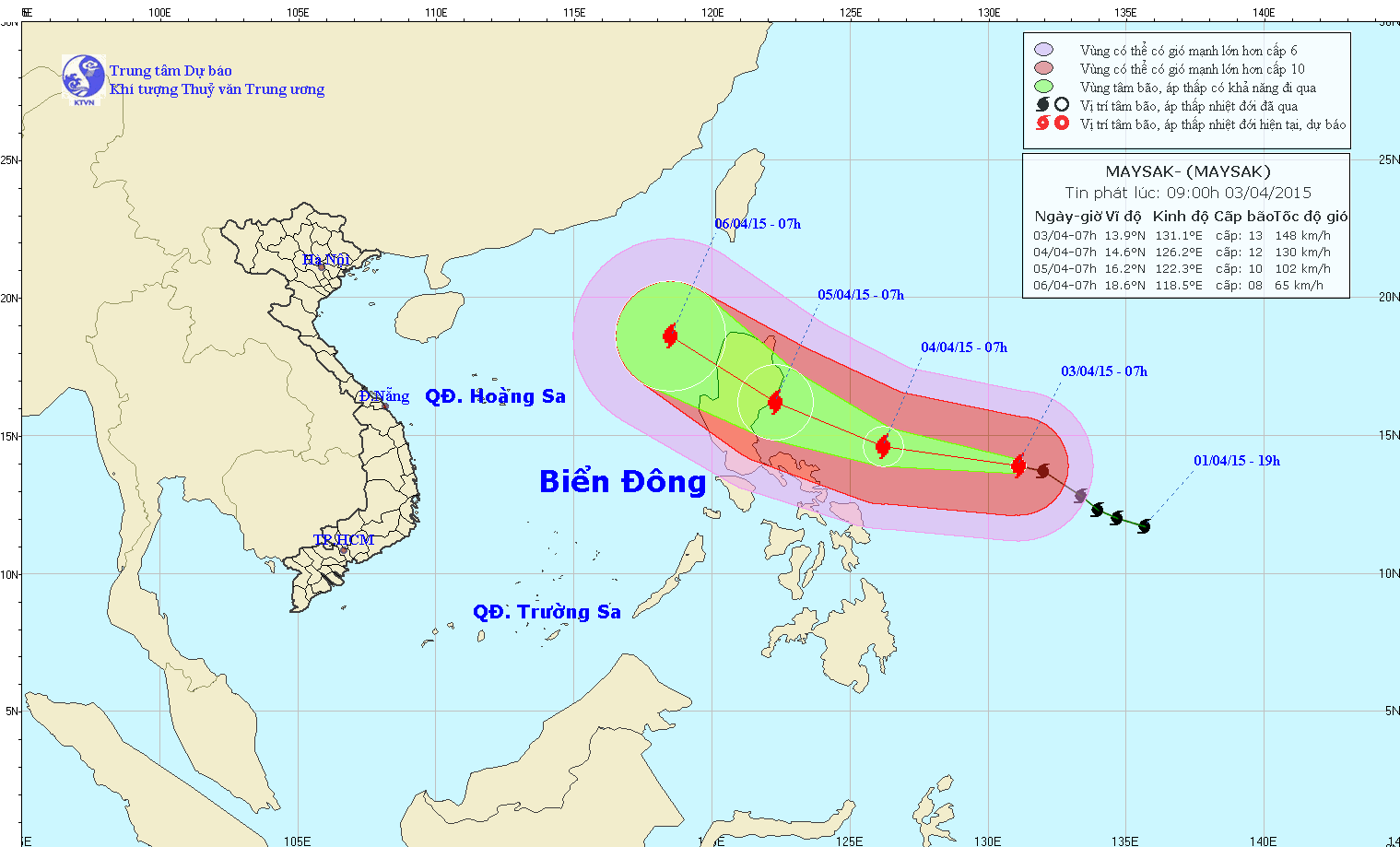 Bão Maysak đang ở gần Biển Đông