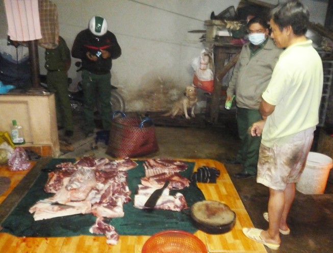 Lò mổ heo lậu dọa nhốt đoàn kiểm tra