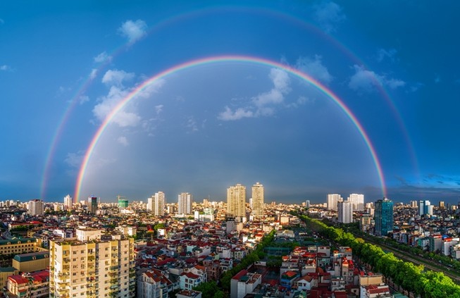 Ngắm Hà Nội đẹp lạ từ trên cao