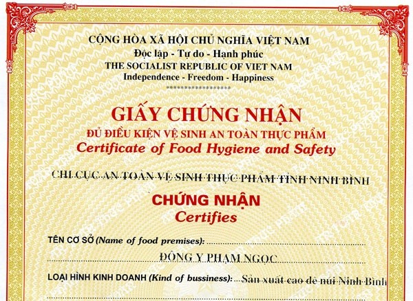 Tọa đàm về Giấy chứng nhận An toàn vệ sinh thực phẩm