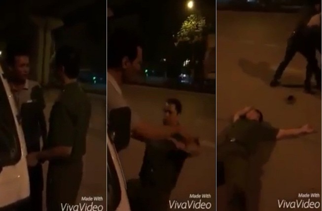 Cú trượt ngã 'khó tin' của vị thiếu tá công an phường