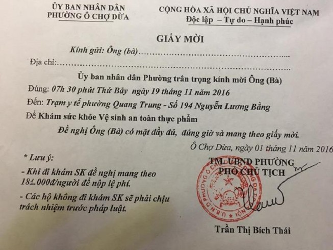 Thực hư việc phường 'ép' người dân đi khám sức khỏe