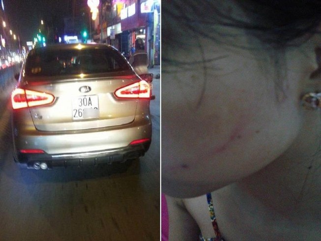 Mâu thuẫn giao thông, người đàn ông tát cô gái