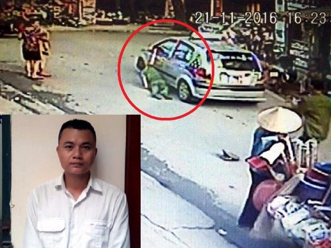 Tài xế kéo lê thiếu tá công an trên đường rồi bỏ chạy