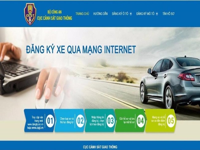 Thí điểm đăng ký xe trực tuyến tại Hà Nội và TP.HCM