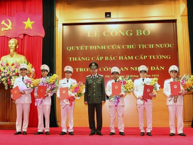 Thăng cấp bậc hàm cấp tướng trong CAND
