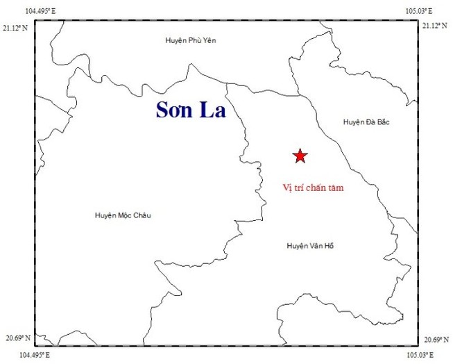 Động đất Sơn La rung chuyển 3,4 độ richter