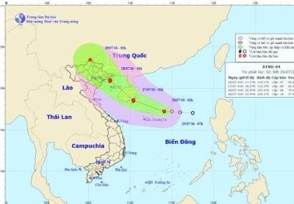 Trong 24 giờ tới áp thấp nhiệt đới có thể mạnh lên thành bão